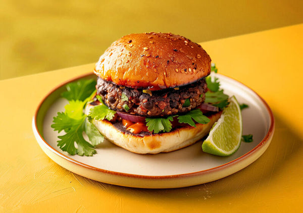 Vegan Cilantro Lime Black Bean Burgers