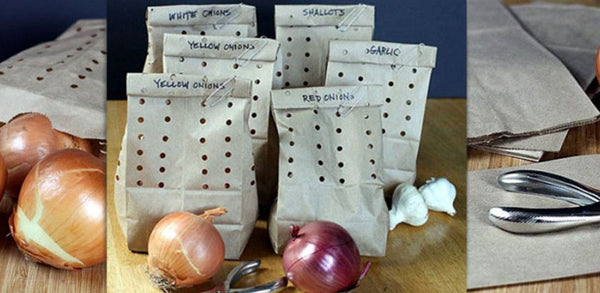 Keep Onions and Garlic Fresh in Hole-y Bags