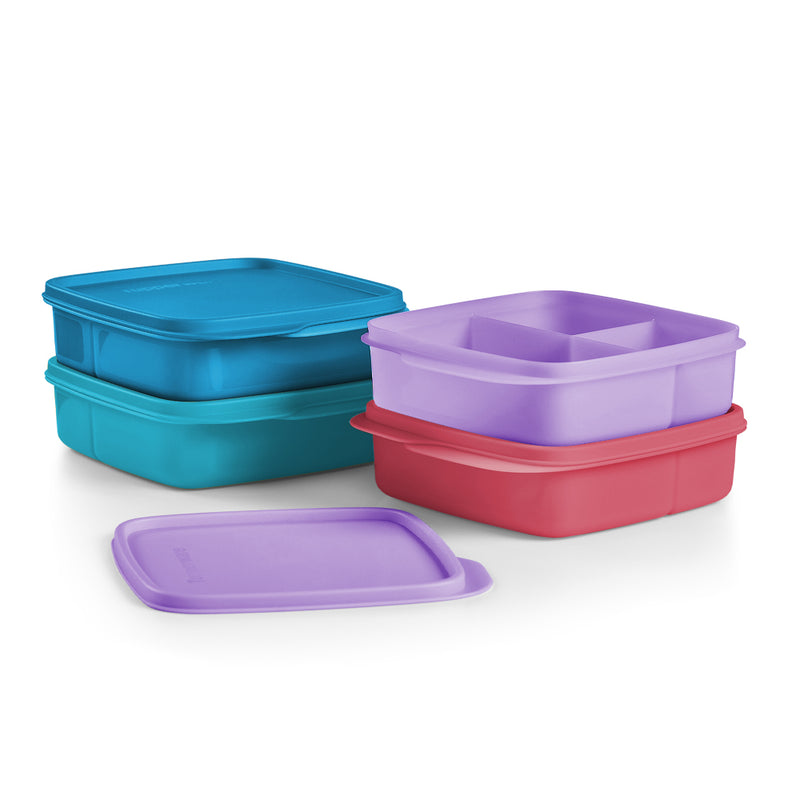 Divided Lunch Box Squares (4) 550ml