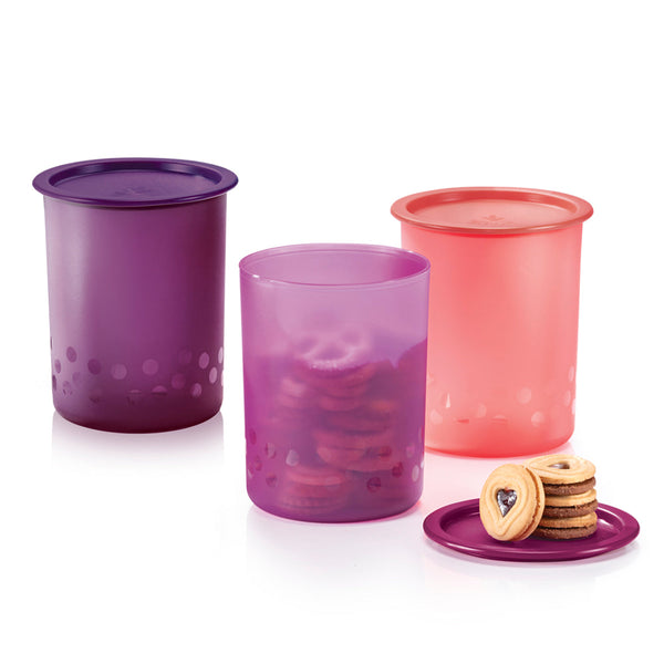 Polka Dot One Touch Canister Set (3) 1.25L